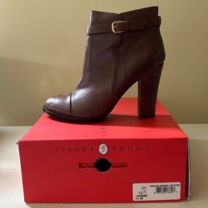 Ivanka Trump Leather ankle Booties. Size 11. Chocolate Brown.